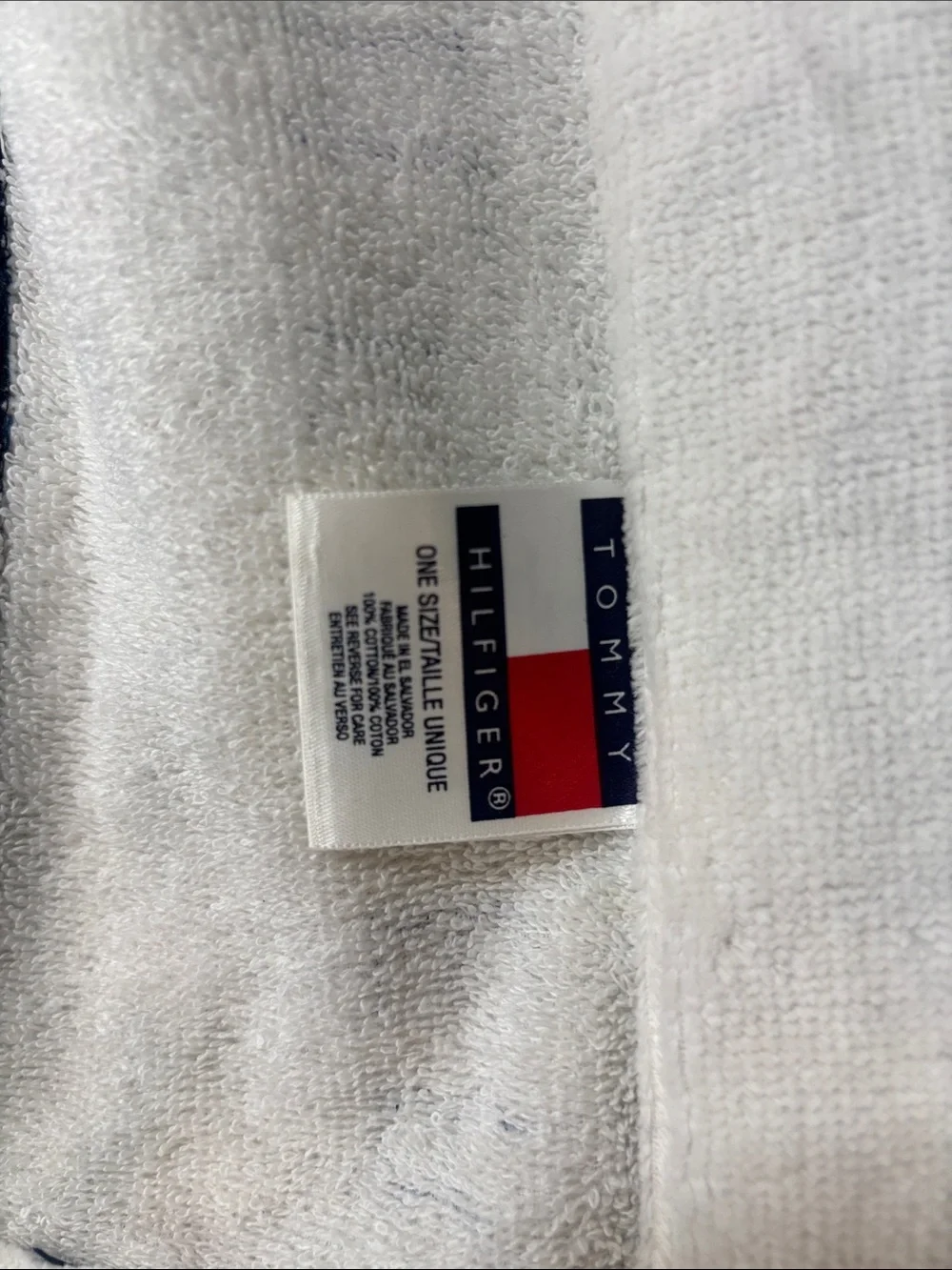 TOMMY HILFIGER Vintage Bath Pool Spa Body Velcro Towel Wrap Locker Room O/S